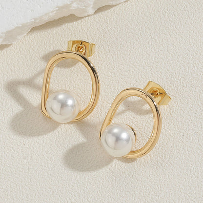 Design Pearl Zircon Elegant Heart Premium Earrings