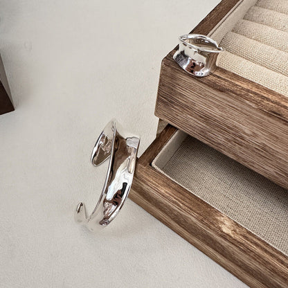 Korean Texture Curved Basic Style Simple Rings