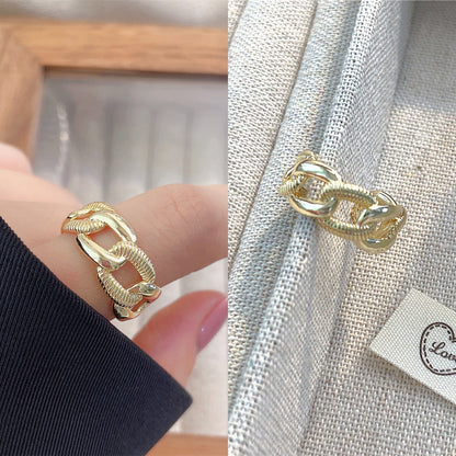 Women's Luxury Fashion Opening Zircon Adjustable Gold Rings