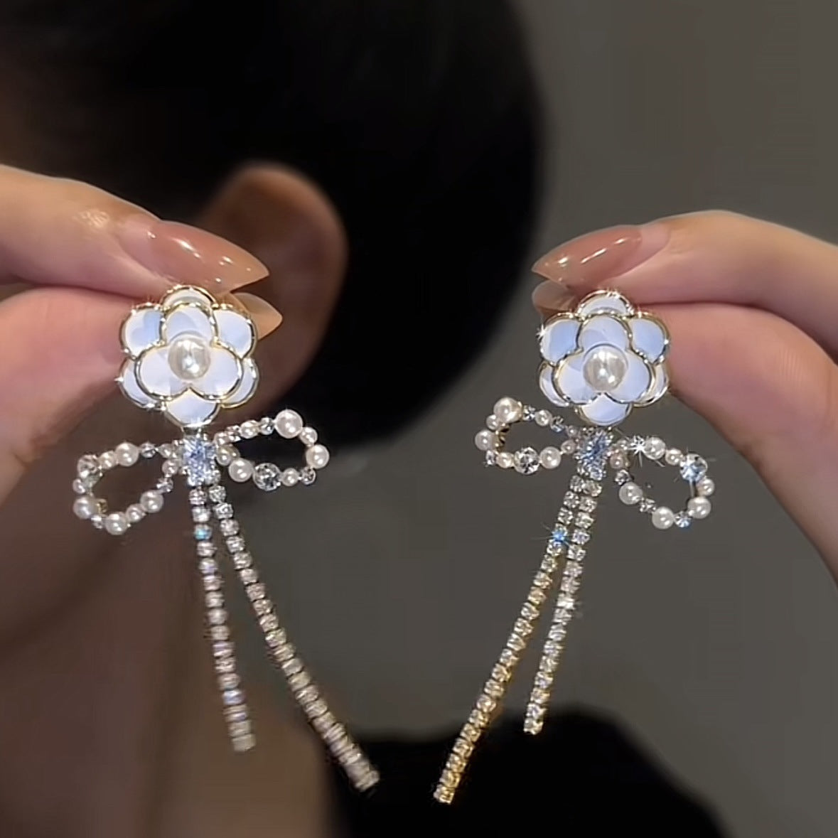 Rose Pearl Tassel Sweet Elegance High-grade Rings