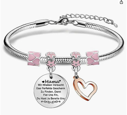 Snake Bones Chain Stitch Round Card Lettering Bracelets