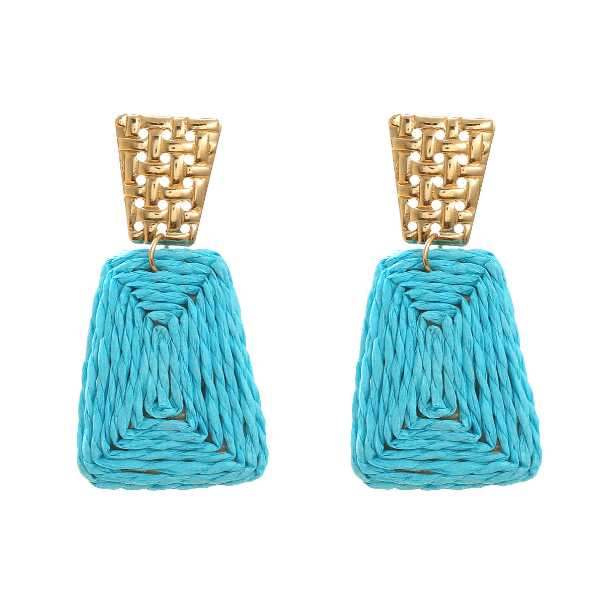 Women's Raffia Fashionable Trapezoidal Alloy Party Earrings