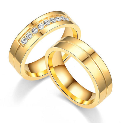 Titanium Steel Colorfast Temperament Pair For Rings