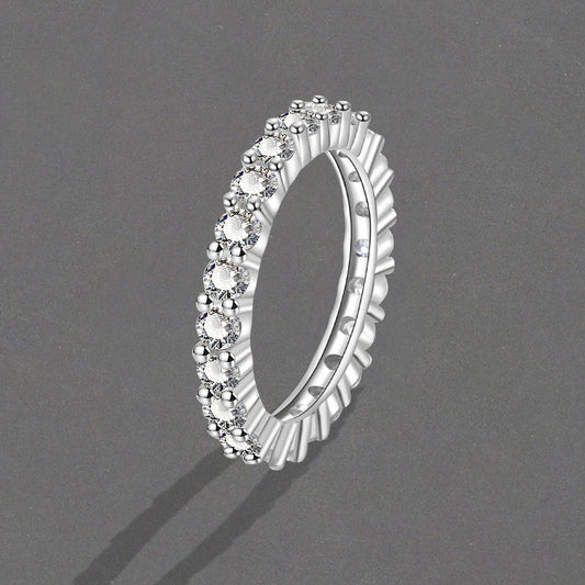 Single Row Full Diamond Female Personality Rings
