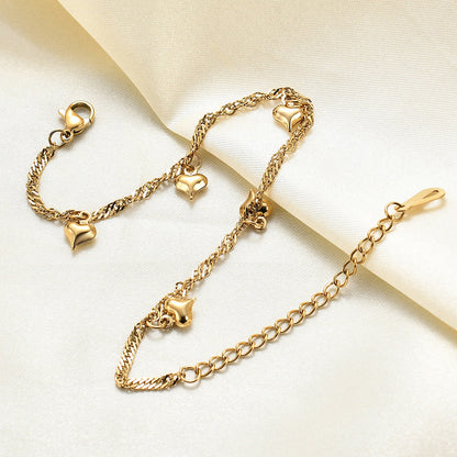Style Simple Graceful Love Three-dimensional Gold Bracelets