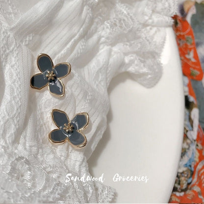 Sier Needle Super Fairy Drop Oil Earrings