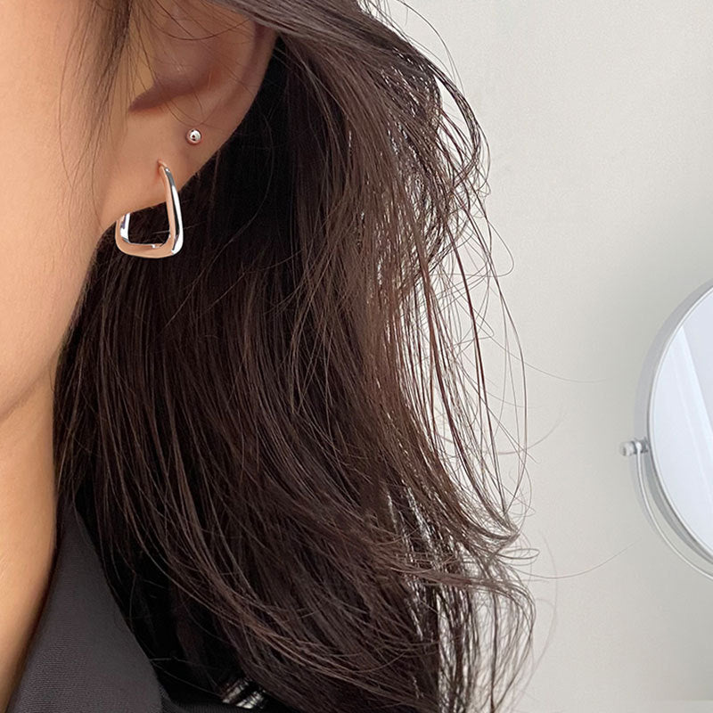 Women's Korean Style Sier Needle Geometric Retro Elegance Earrings