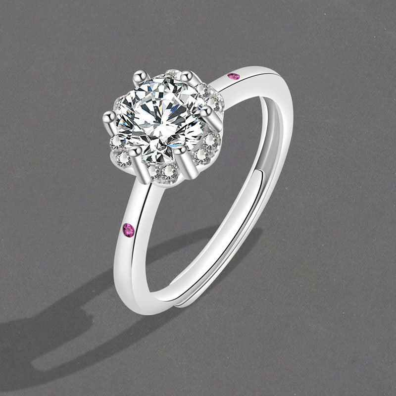 On High Carbon Diamond Eight Hearts Rings