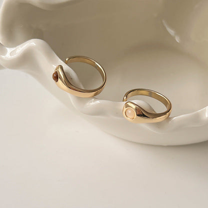 Women's Opal Shell Open For Retro Personality Rings