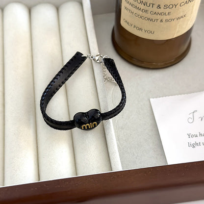 Wind Black Leather String Advanced Design Necklaces