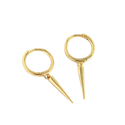Sier Ear Clip Metallic Rivets Conical Earrings
