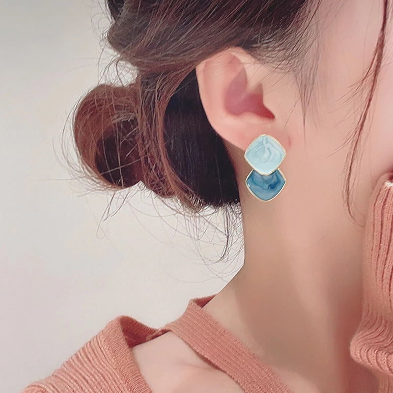 Women's Butterfly Summer Blue And White High-grade Earrings