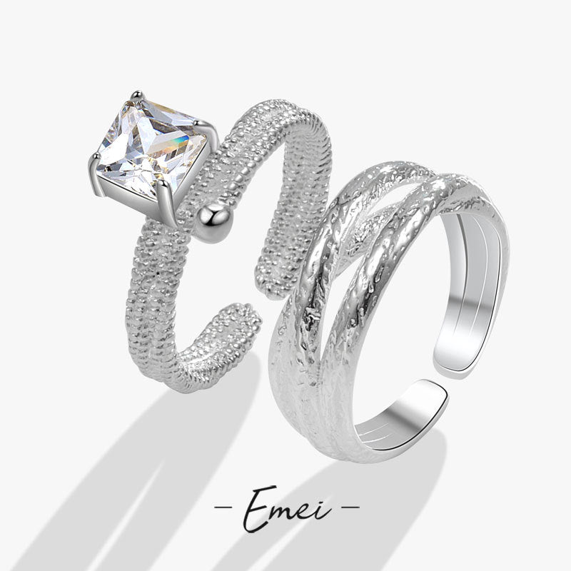 Women's Fashionable Shiny Zircon Opening Index Finger Rings