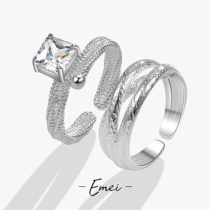 Women's Fashionable Shiny Zircon Opening Index Finger Rings