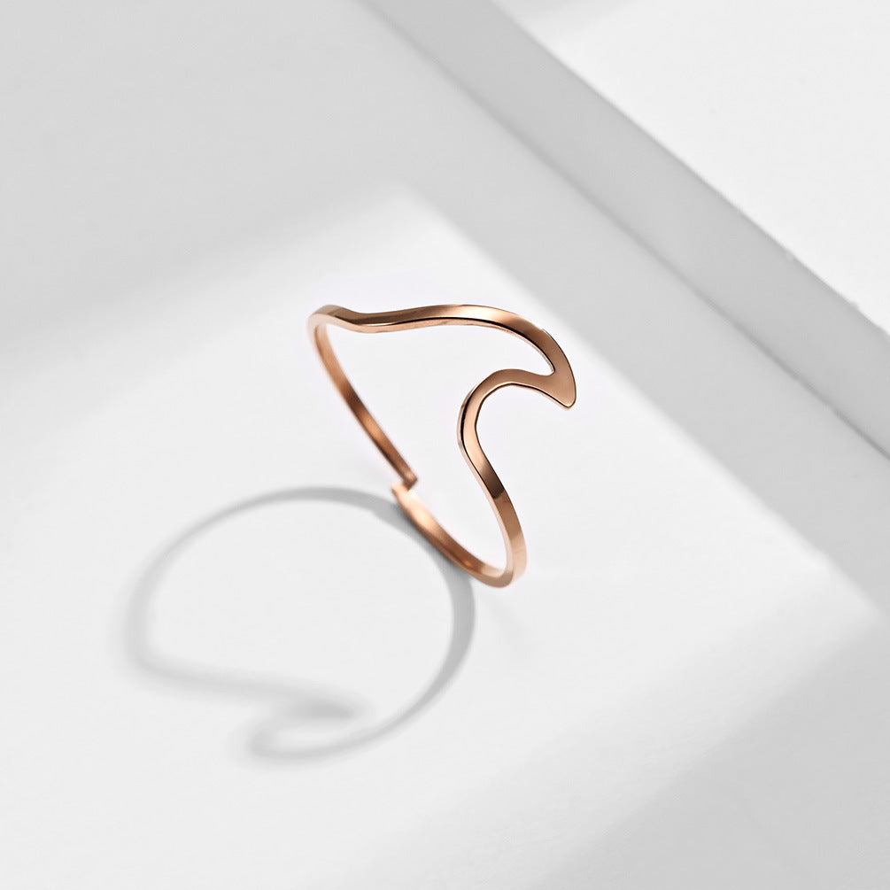 Women's Adjustable Elegant Titanium Steel Rose Gold Rings