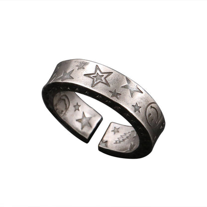 Women's & Men's & Sense Retro Hip Hop Smiley Face Rings