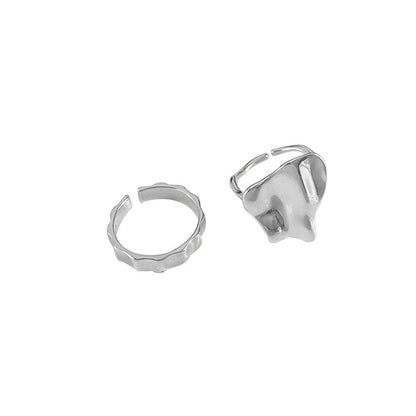 Women's Korean Style Sterling Sier Irregular Open Rings