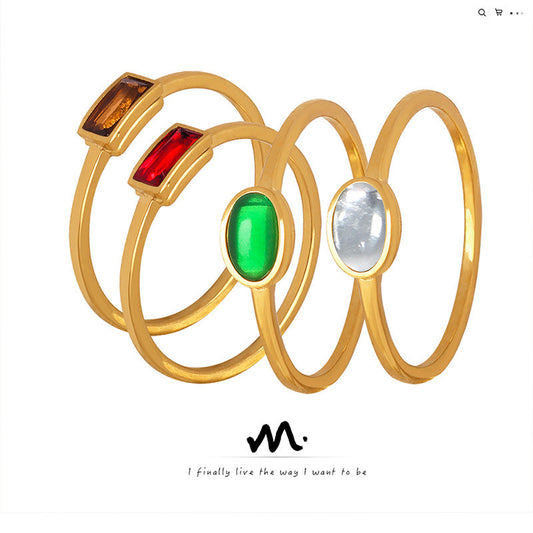 Fine Circle Personality Titanium Steel Gold Rings