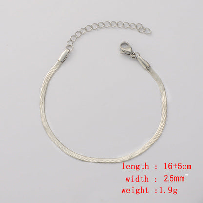 Real Gold Stainless Steel Flat Snake Bones Bracelets