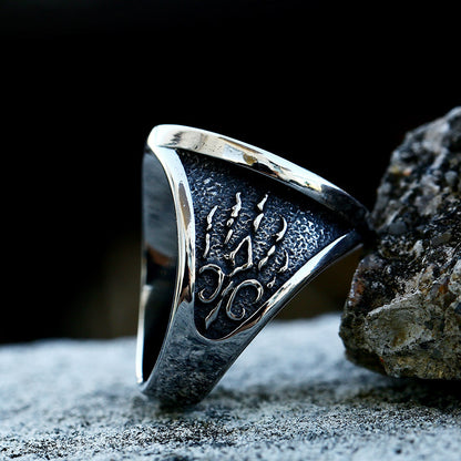 Men's Nordic Viking Celtic Knot Wolf Head Rings