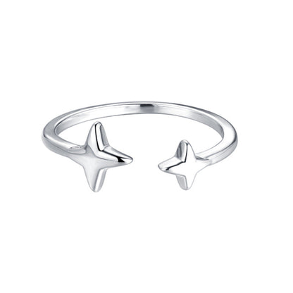 Cross Shining Diamond Zircon Asterism Gemini Rings