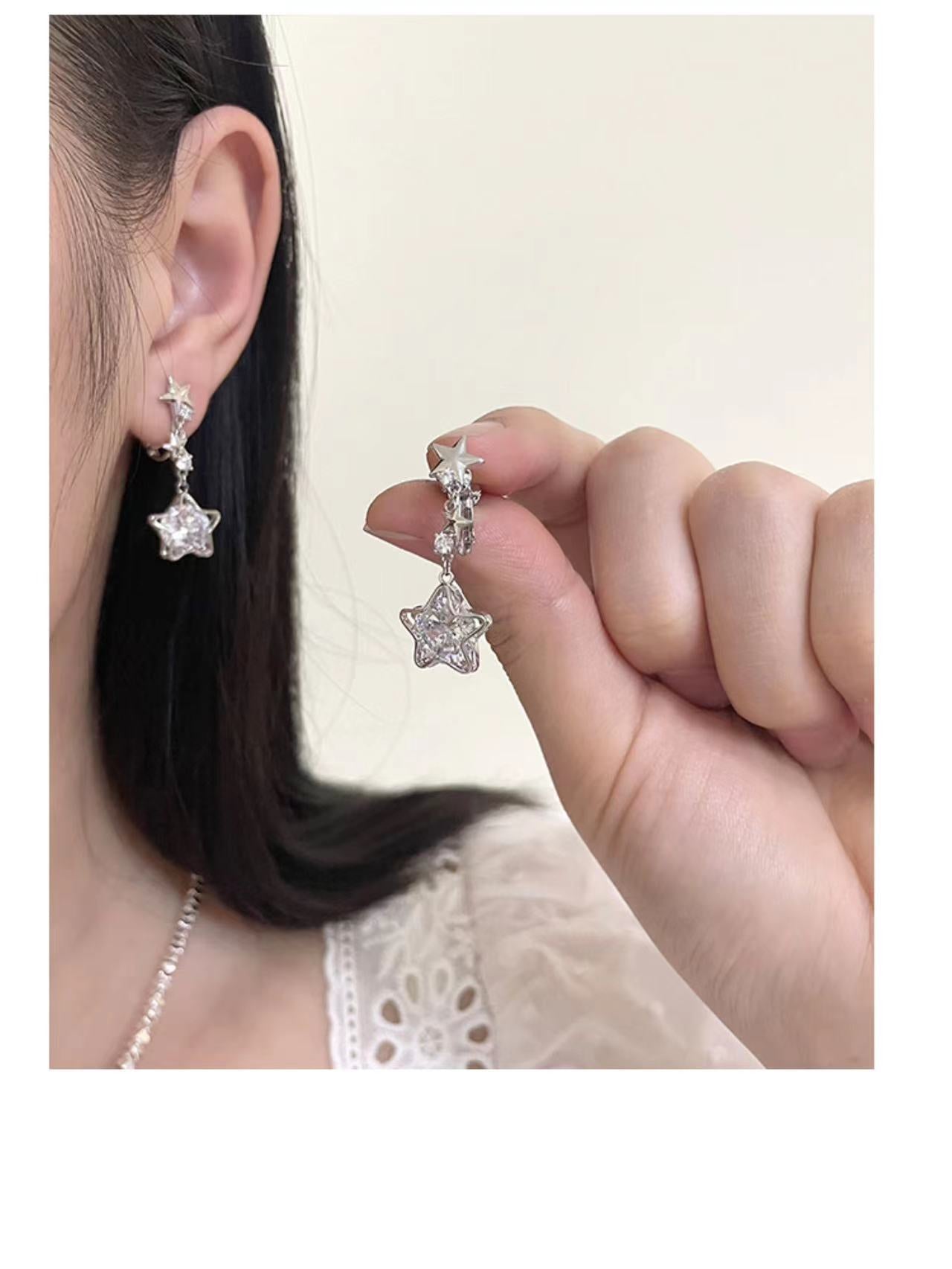 Zircon Niche Design Advanced Ear Light Earrings