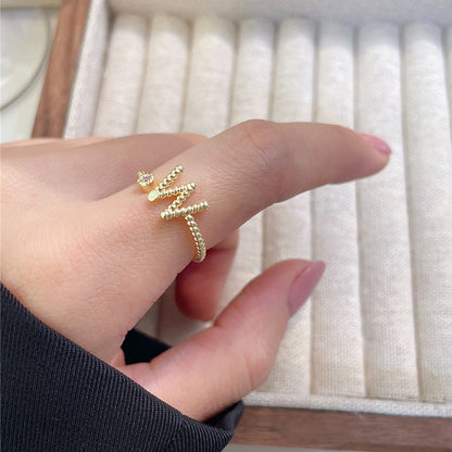 Women's Luxury Fashion Opening Zircon Adjustable Gold Rings