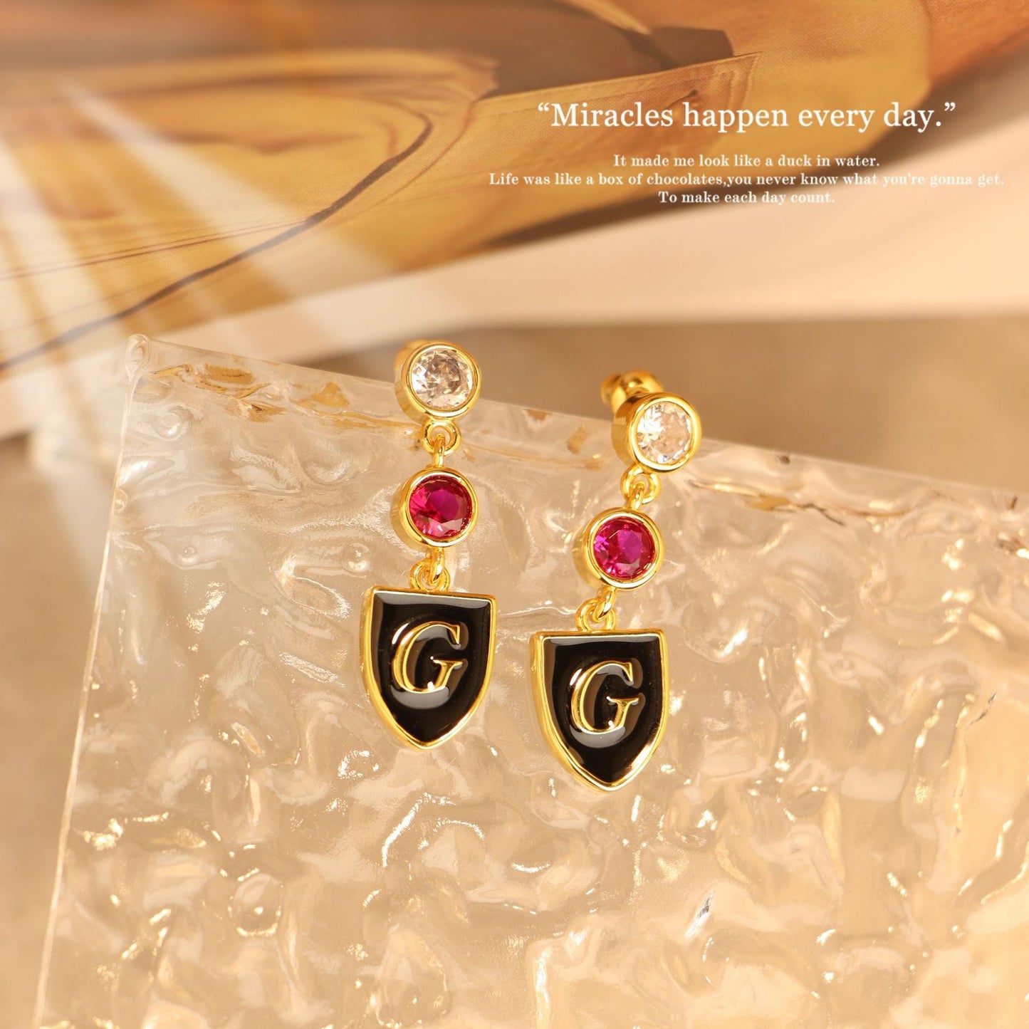 Affordable Luxury Fashion Letter Enamel Drip Glazed Earrings