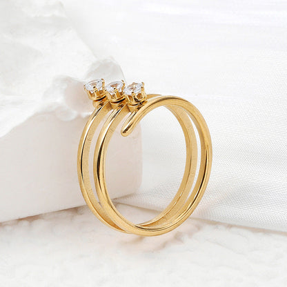 Steel Ornament Korean Style Personalized Three Rings