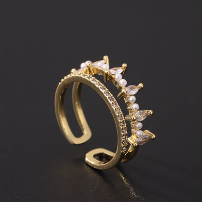 Women's Special Interest Light Luxury Design Pearl Fashion Rings