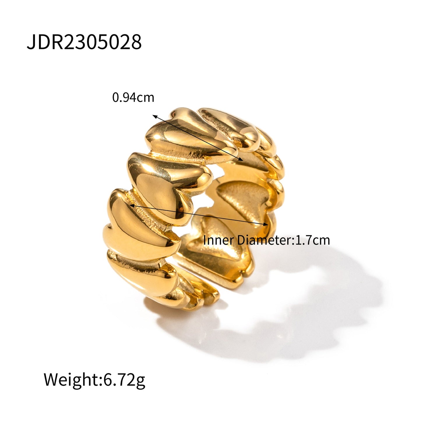 Stainless Steel Closed Light Luxury High Rings