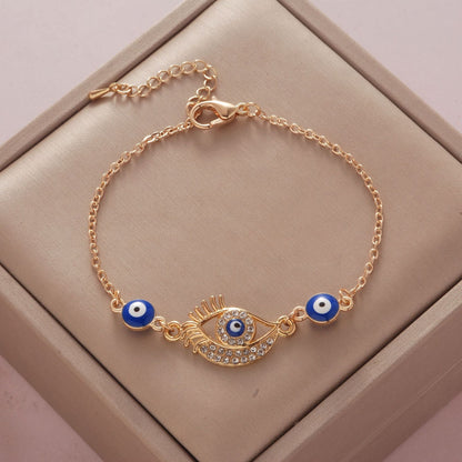 Women's Electroplated Devil's Eye Four-leaf Clover Fashion Bracelets