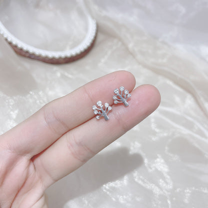 Sier Female Simple And Compact Delicate Earrings