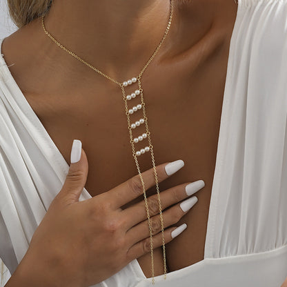 Women's Thin Chain Metal Simple Long Sexy Necklaces