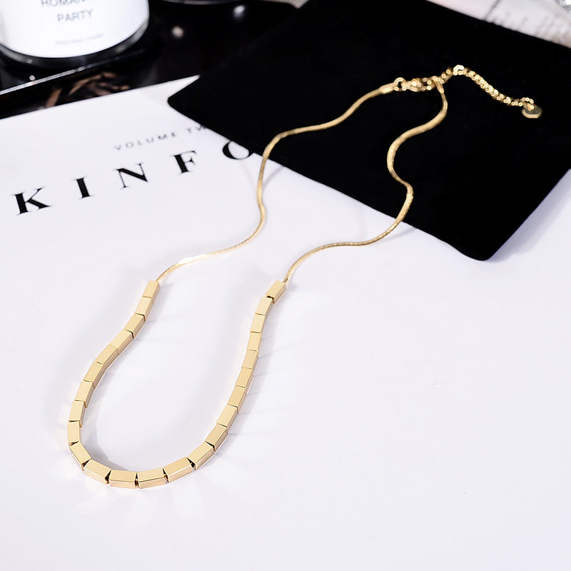 Women's Cold Advanced Design Sense Titanium Steel No Necklaces