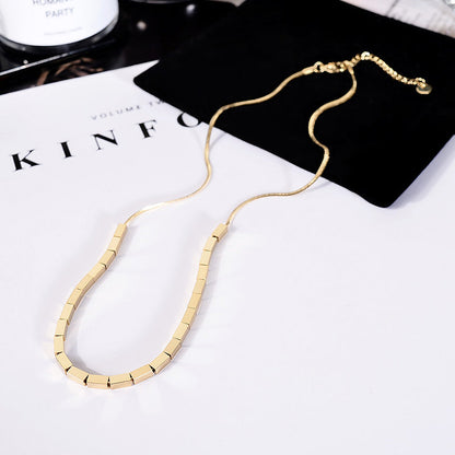 Women's Cold Advanced Design Sense Titanium Steel No Necklaces