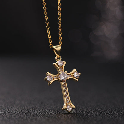 Inlaid Zircon Copper Plated Real Gold Necklaces