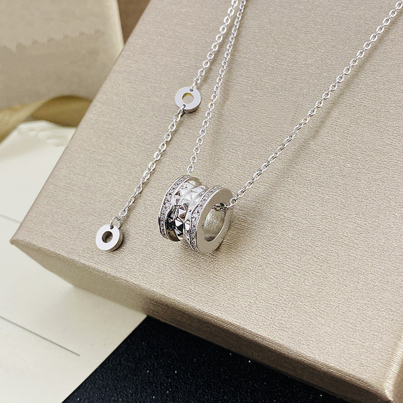 Women's & Men's Ceramic High Version Spring Full Diamond Small Waist Necklaces