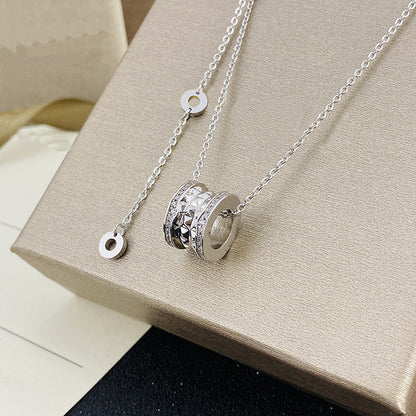 Women's & Men's Ceramic High Version Spring Full Diamond Small Waist Necklaces