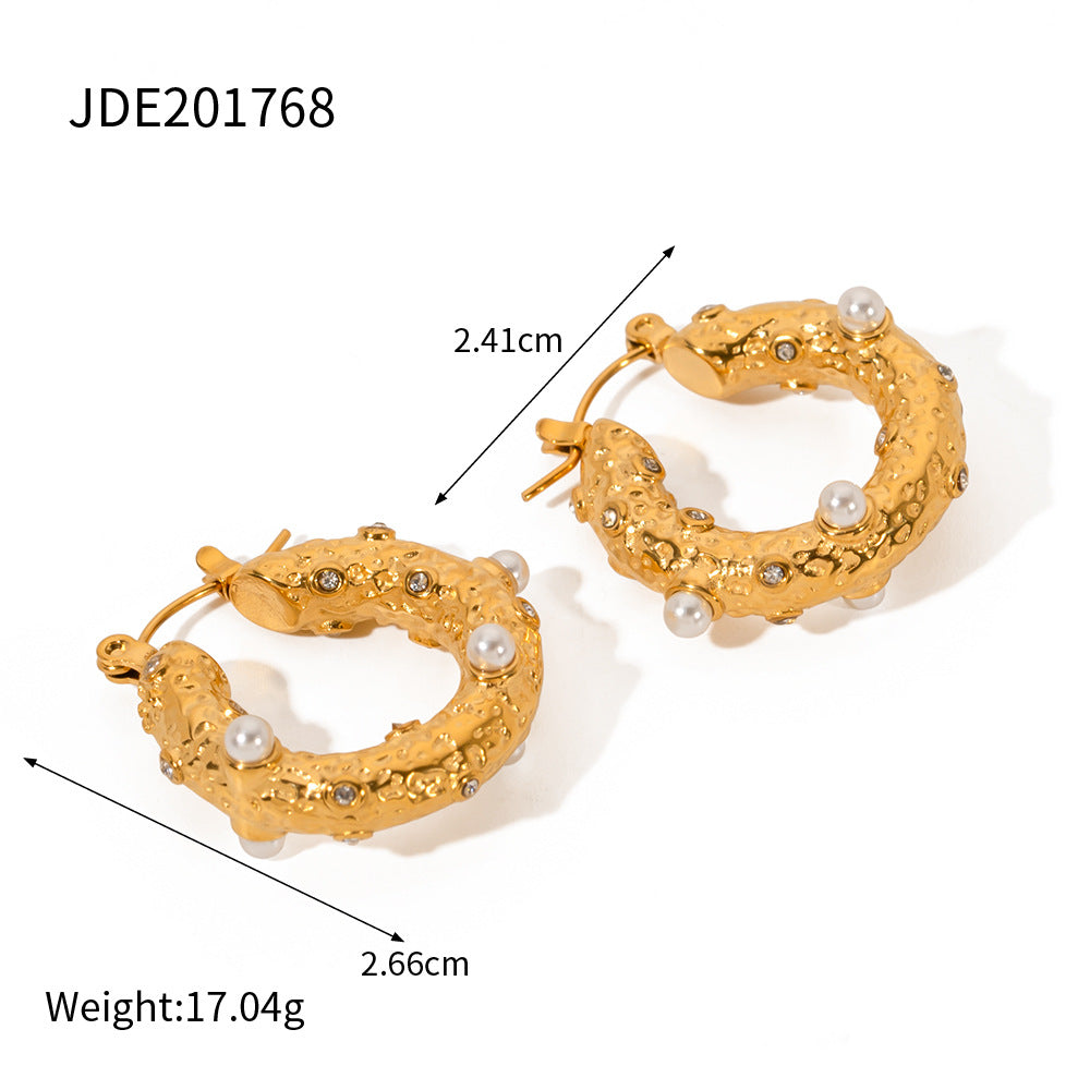 Women's Personality Hoop Gold Stainless Steel Jewelry Rings