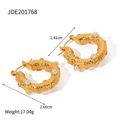 Women's Personality Hoop Gold Stainless Steel Jewelry Rings