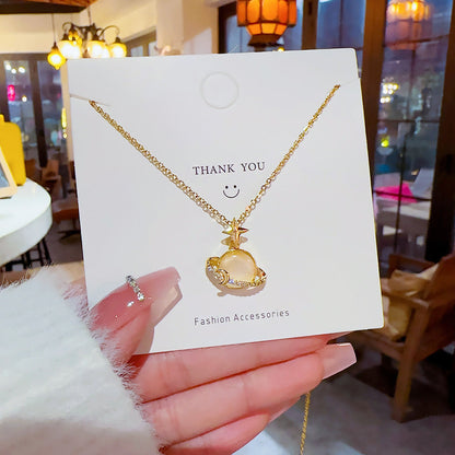 Women's Earth Moon Design Sense Simple Temperament Entry Necklaces