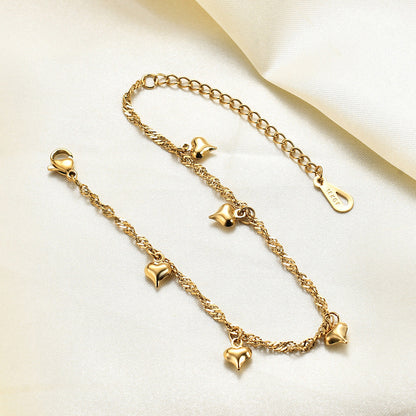 Style Simple Graceful Love Three-dimensional Gold Bracelets