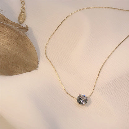 Women's No Fading Single Diamond For Summer Fashion Simple Girlfriends Necklaces