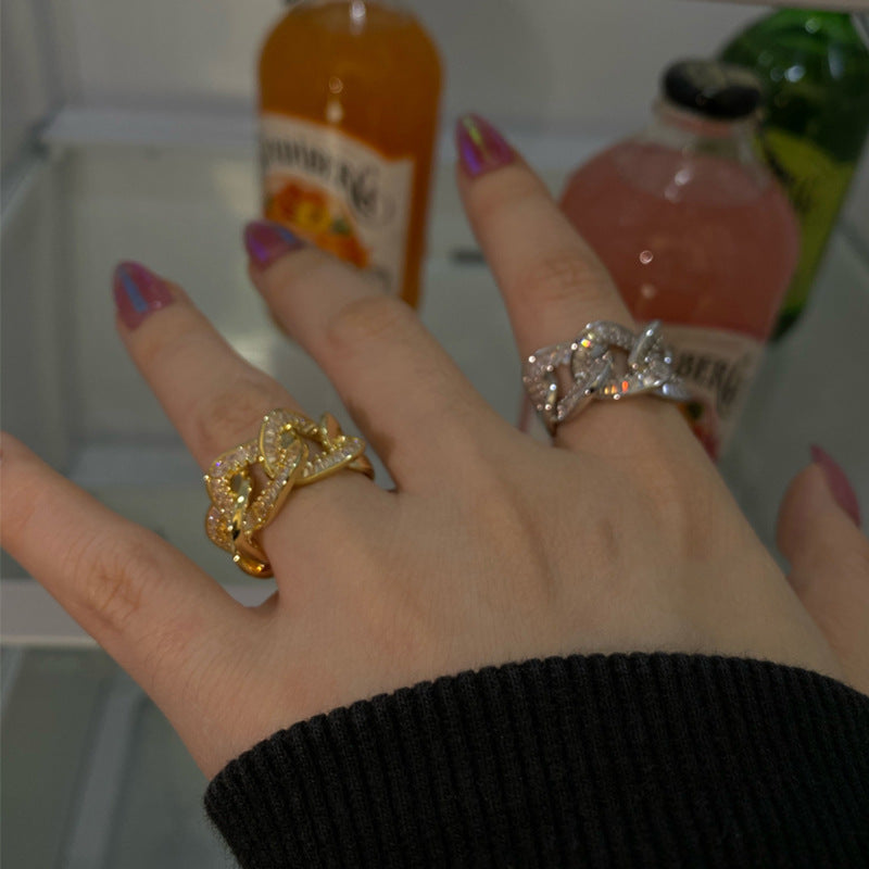 Women's French Entry Lux Niche Design Open Rings