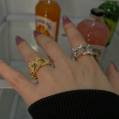 Women's French Entry Lux Niche Design Open Rings