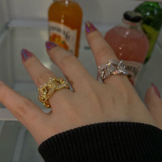 Women's French Entry Lux Niche Design Open Rings