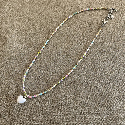 Colorful Beaded Love Female Niche Design Necklaces
