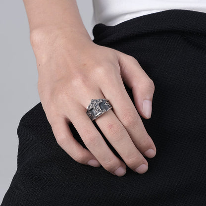 Men's Retro Nordic Mythology Celtic Knot Quake Rings