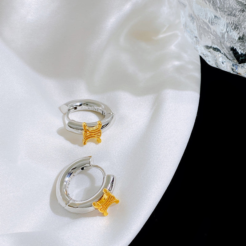 Arc Cold Wind Metal Touch Pigment Earrings